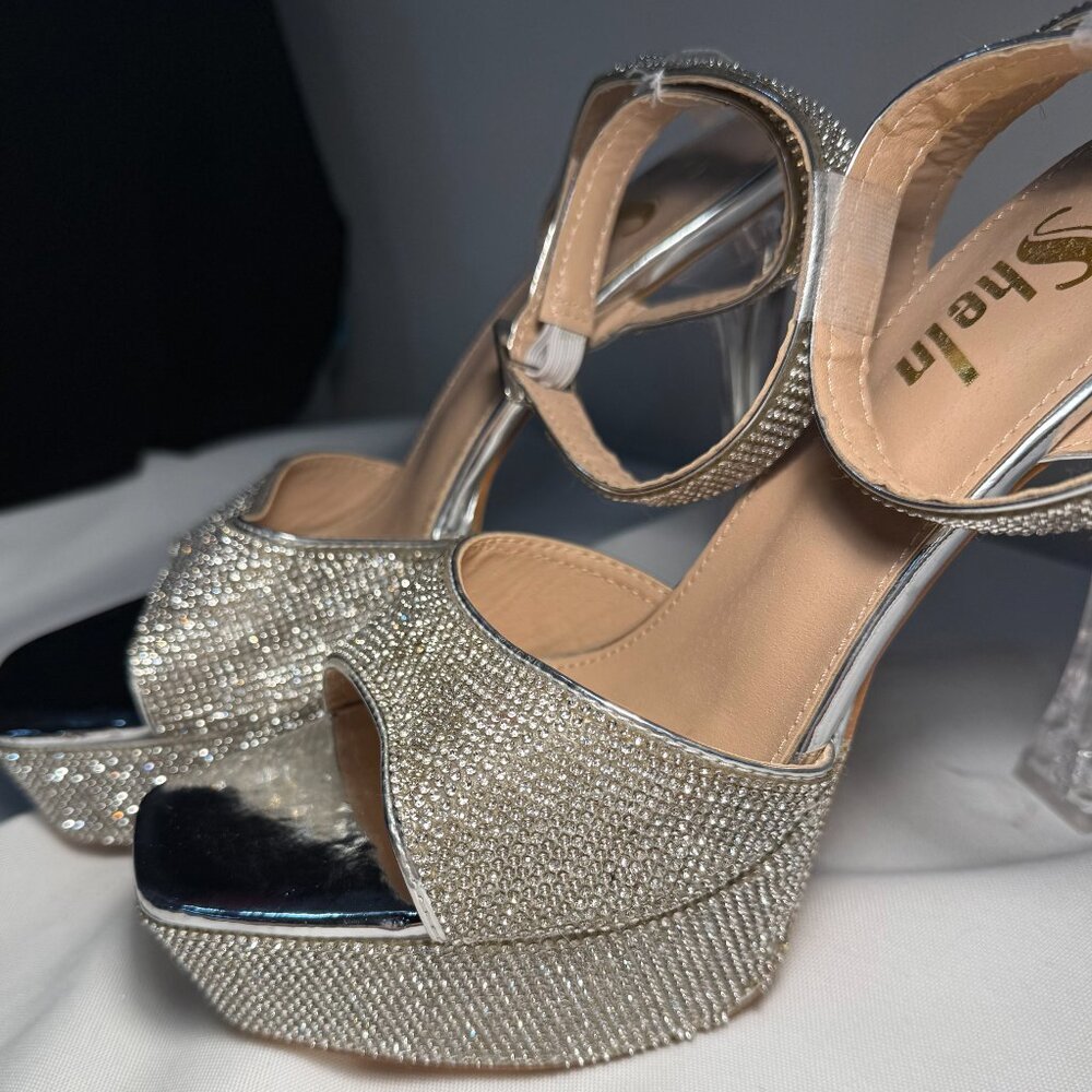 Rhinestone platform heels